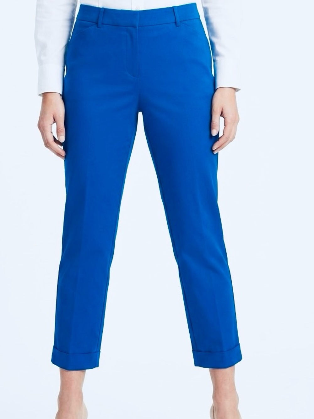 CHICO’S So Slimming Crop Bright Blue Cropped Straight-Leg Ankle Pants — #161 LHP